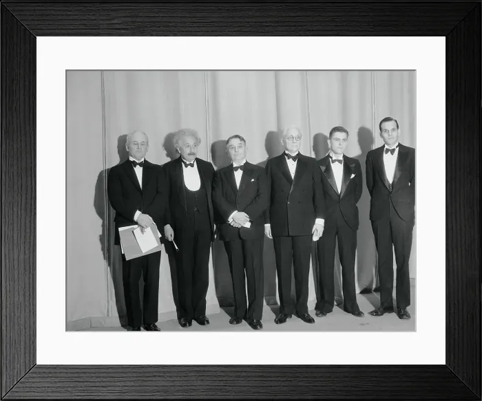 Framed Print : Scientists Posing in Tuxedos Framed Print : Scientists Posing in Tuxedos