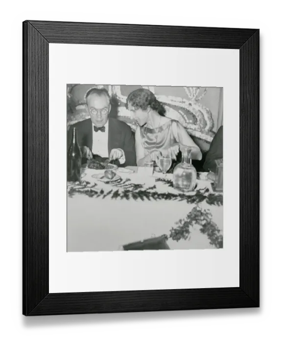 Framed Print : James Branch Cabell and Julia Peterkin Attending Dinner