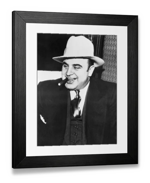 Framed Print : Gangster Al Capone Smoking Cigar Framed Print : Gangster Al Capone Smoking Cigar