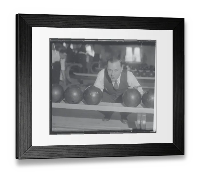 Framed Print : Jimmy Dykes Choosing Bowling Ball Framed Print : Jimmy Dykes Choosing Bowling Ball