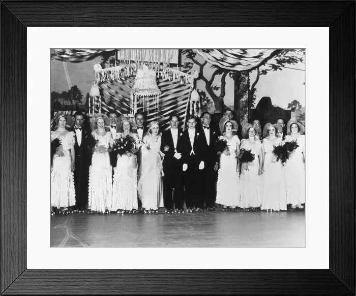 Framed Print : Wedding Party on Rollerskates Framed Print : Wedding Party on Rollerskates