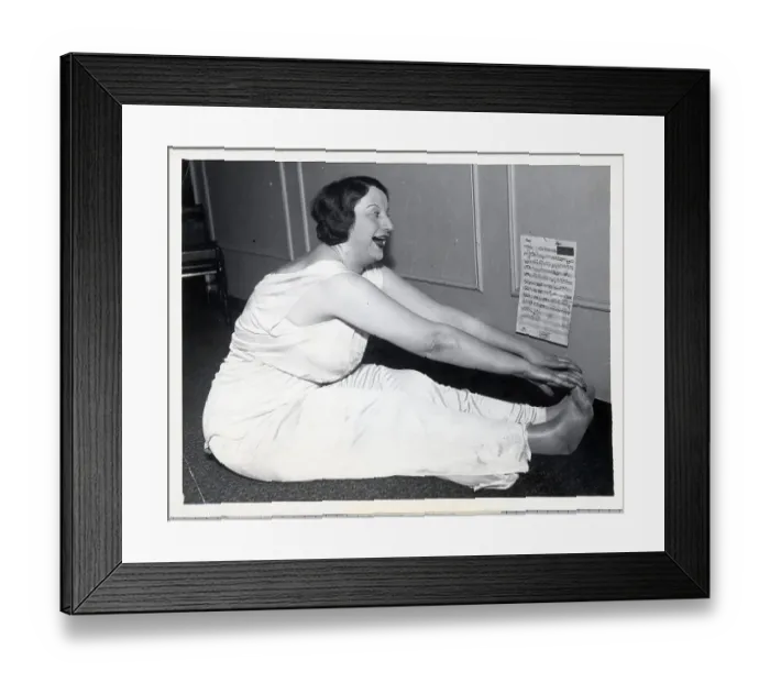 Framed Print : Hope Emerson Stretches While Singing Framed Print : Hope Emerson Stretches While Singing