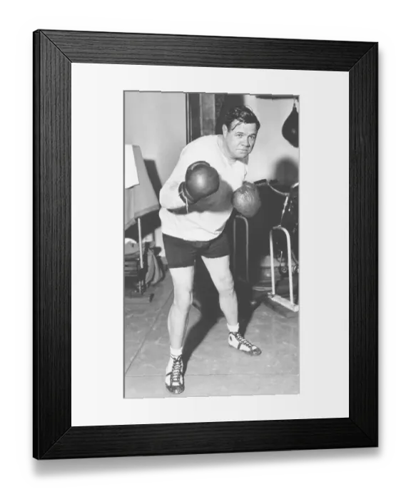 Framed Print : Babe Ruth In Boxing Stance Framed Print : Babe Ruth In Boxing Stance