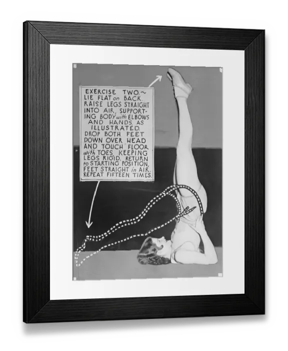 Framed Print : Showgirl Demonstrating Exercising Technique