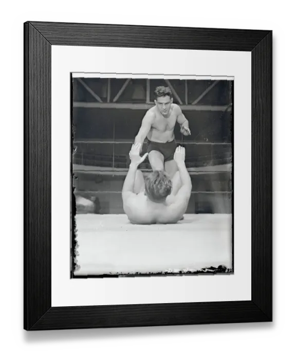 Framed Print : Jim Browning Training for Wrestling Bout Framed Print : Jim Browning Training for Wrestling Bout
