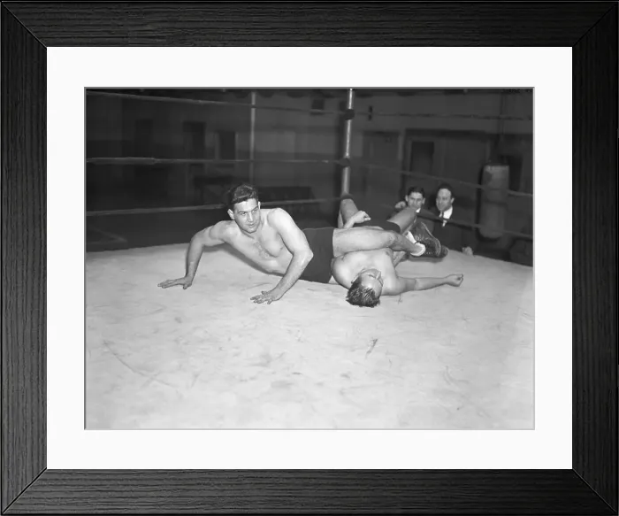 Framed Print : Jim Browning Pinning His Partner Framed Print : Jim Browning Pinning His Partner