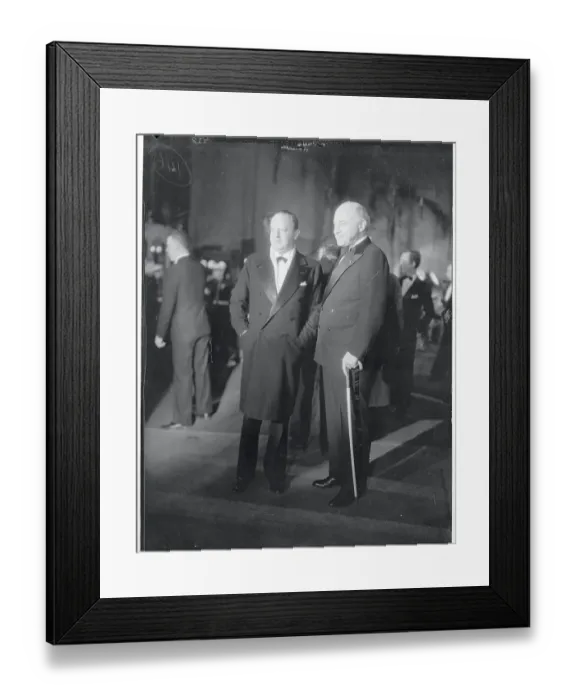 Framed Print : Cecil B. Demille and Jesse Lasky Posing at Premier of Cavalcade