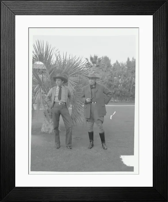 Framed Print : Jimmie Swinnerton Posing with Guide Framed Print : Jimmie Swinnerton Posing with Guide