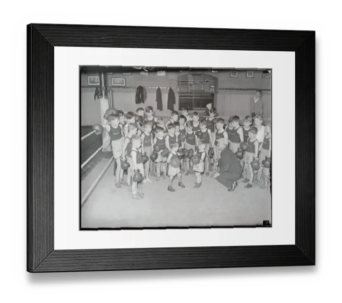 Framed Print : Boys of Navy Officers Receiving Award in Boxing Class Framed Print : Boys of Navy Officers Receiving Award in Boxing Class