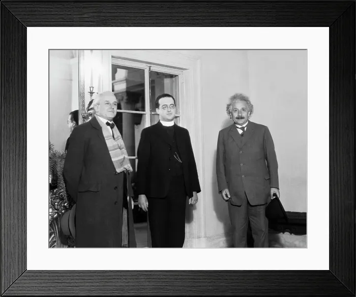 Framed Print : Albert Einstein with Robert Millikan and Georges LeMaitre Framed Print : Albert Einstein with Robert Millikan and Georges LeMaitre