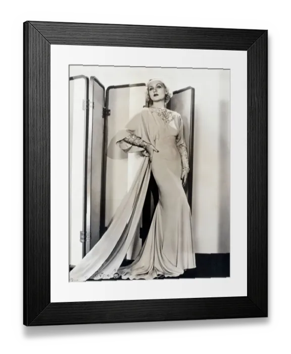 Framed Print : Carol Lombard Posing in Long Gown Framed Print : Carol Lombard Posing in Long Gown