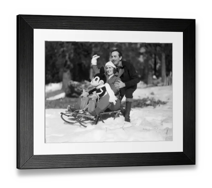 Framed Print : Disneys And Mickey On Sled Framed Print : Disneys And Mickey On Sled