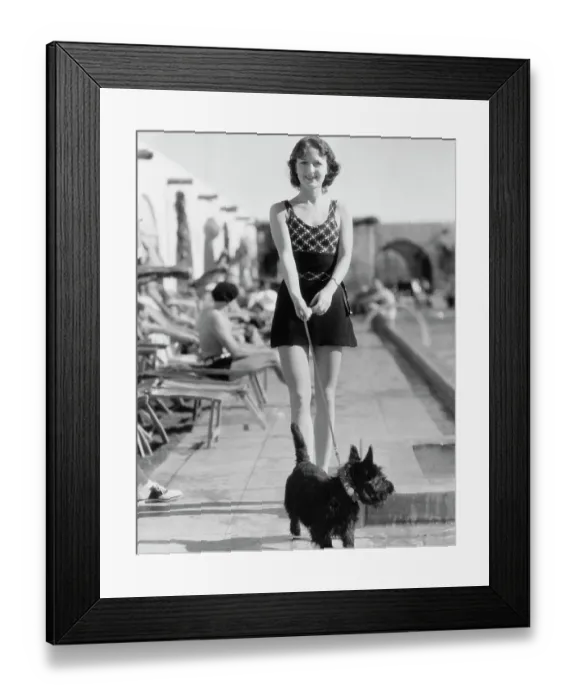 Framed Print : Woman with Scottish Terrier Framed Print : Woman with Scottish Terrier