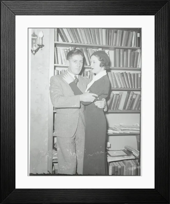 Framed Print : Edward Sutherland and Audrey Henderson Embracing Framed Print : Edward Sutherland and Audrey Henderson Embracing