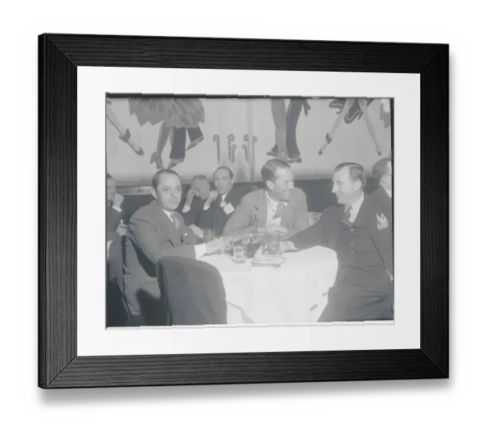Framed Print : Maurice Chevalier with Friends Framed Print : Maurice Chevalier with Friends