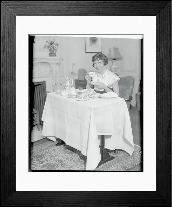 Framed Print : Claudette Colbert Enjoying Her Breakfast Framed Print : Claudette Colbert Enjoying Her Breakfast