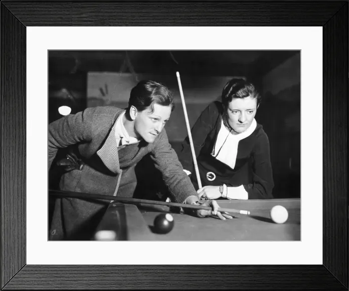Framed Print : Babe Didrikson Playing Pool with Ruth McGinnes Framed Print : Babe Didrikson Playing Pool with Ruth McGinnes