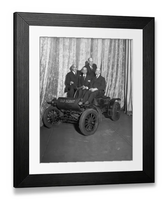Framed Print : GM Auto Execs Trying out Old Oldsmobile Framed Print : GM Auto Execs Trying out Old Oldsmobile