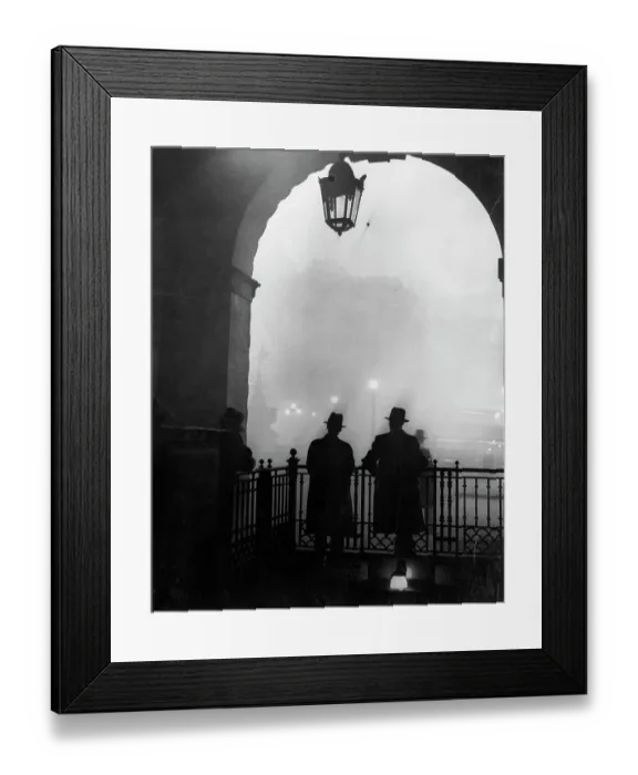 Framed Print : Men Gazing Over Railings Framed Print : Men Gazing Over Railings