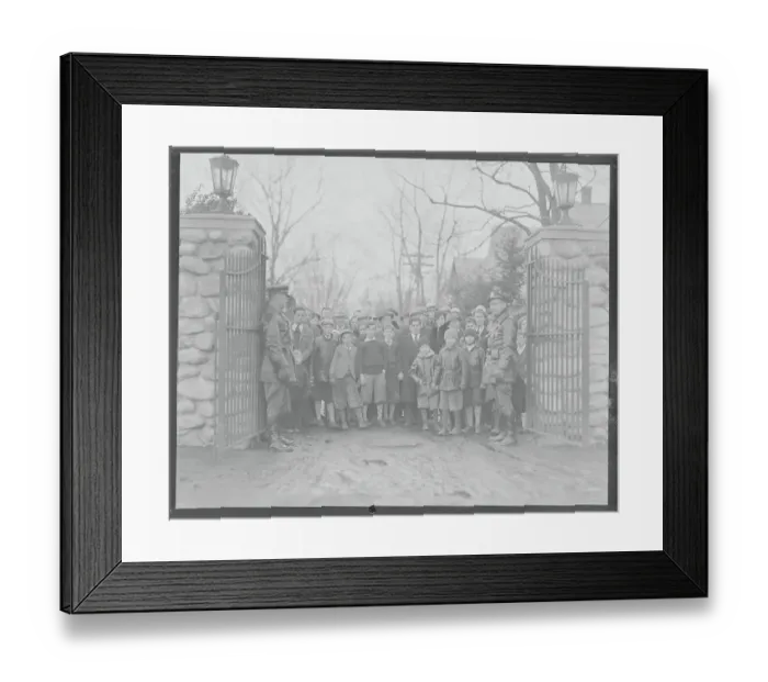 Framed Print : Hometown Natives Gathering at Coolidge Home