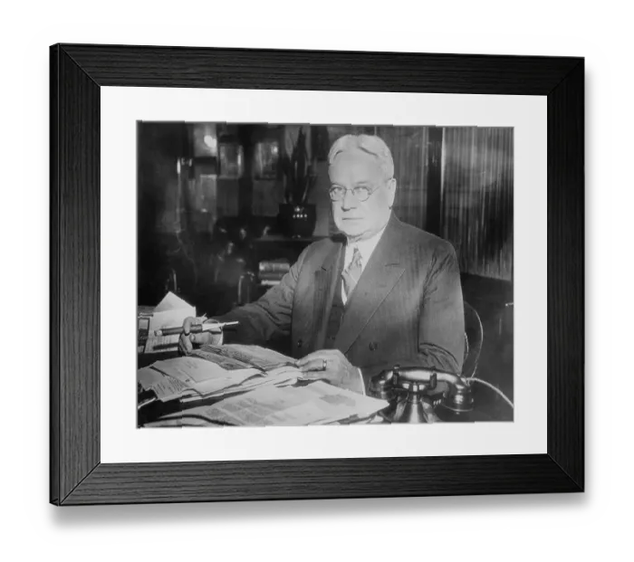 Framed Print : Hiram Johnson Seated at His Desk Framed Print : Hiram Johnson Seated at His Desk
