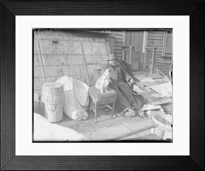 Framed Print : Richard Martin in His Shanty Dwelling Framed Print : Richard Martin in His Shanty Dwelling