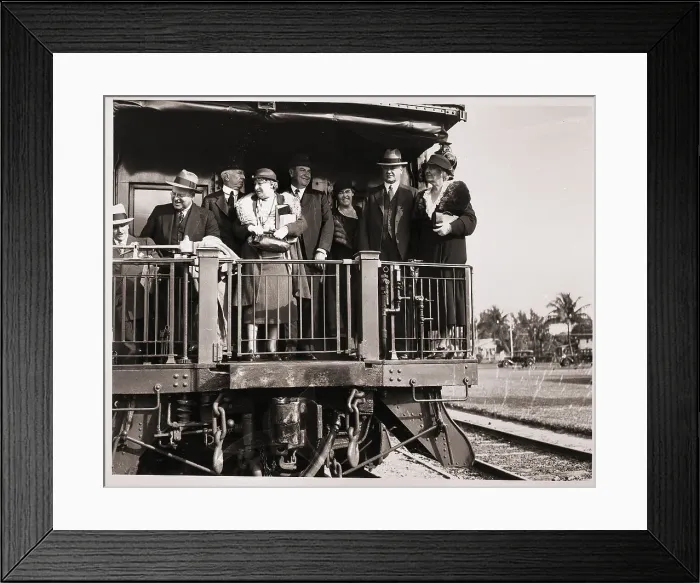 Framed Print : Herbert and Lou Hoover on End of Train Framed Print : Herbert and Lou Hoover on End of Train