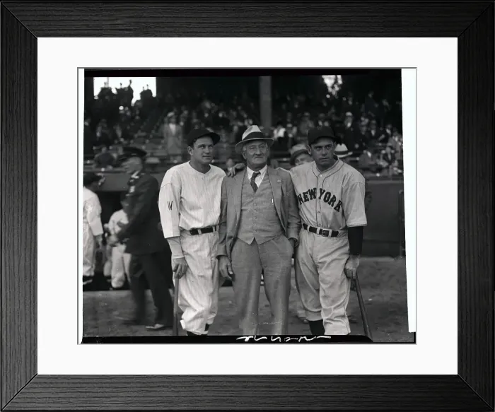 Framed Print : Old Timer Honus Wagner Posing With Notable Players