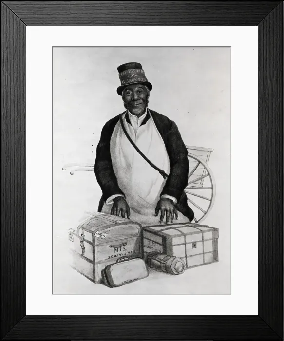 Framed Print : Illus.;Porter Ready To Carry Trunks, Etc Framed Print : Illus.;Porter Ready To Carry Trunks, Etc
