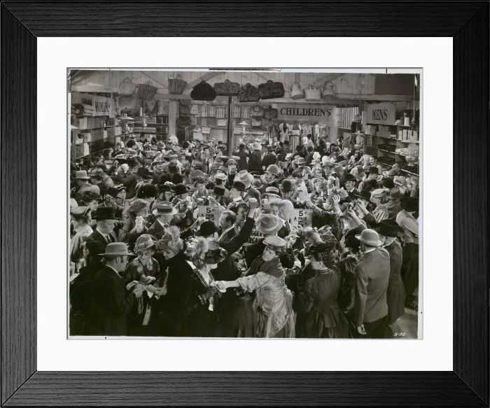 Framed Print : Shoppers at Store Sale Framed Print : Shoppers at Store Sale