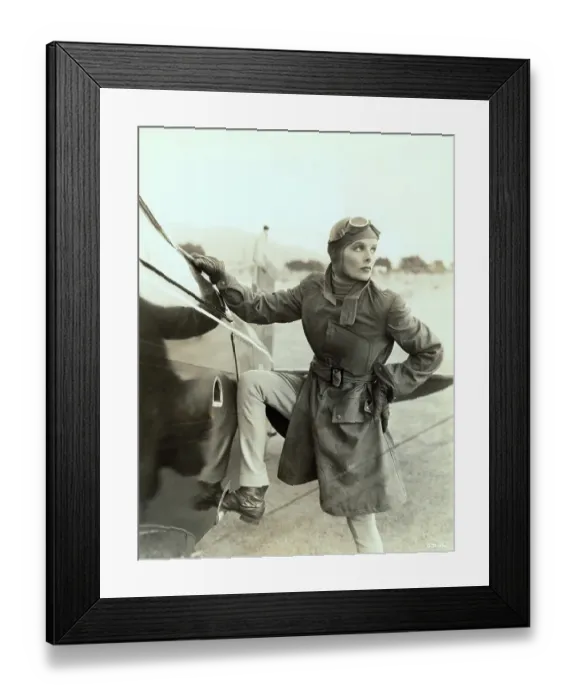 Framed Print : Katharine Hepburn as Aviatrix Framed Print : Katharine Hepburn as Aviatrix