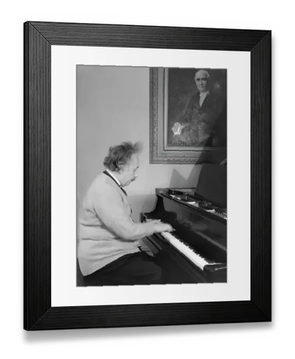 Framed Print : Albert Einstein Playing Piano Framed Print : Albert Einstein Playing Piano