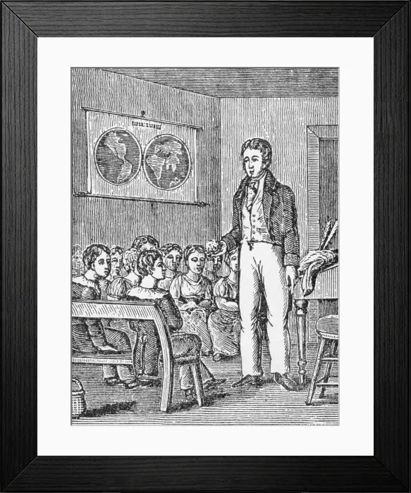 Framed Print : Early Teaching Method; Teacher With Ches