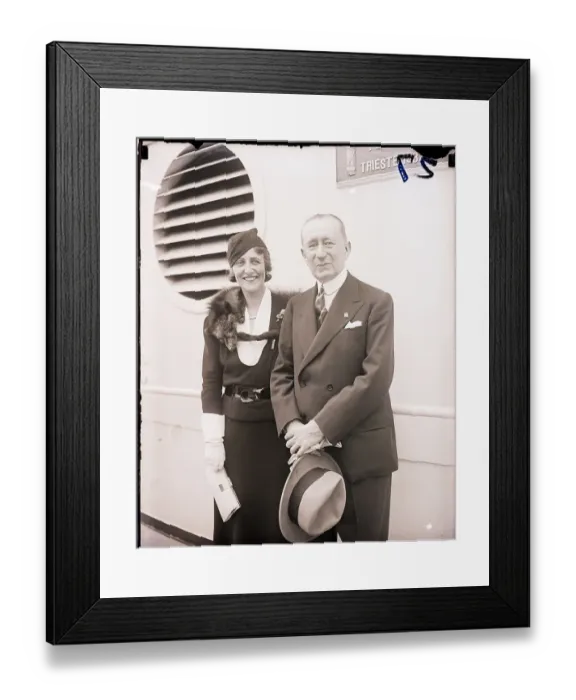 Framed Print : Mr. and Mrs. Guglielmo Marconi Standing Framed Print : Mr. and Mrs. Guglielmo Marconi Standing