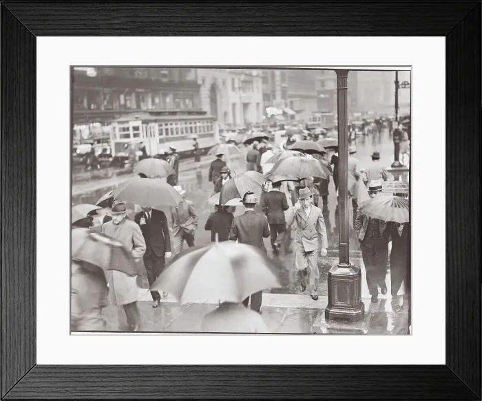 Framed Print : People Using Umbrellas in New York City