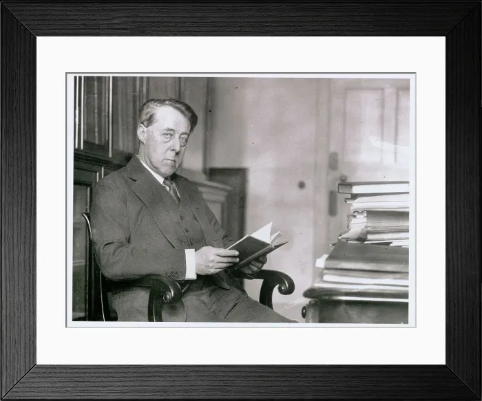Framed Print : Laurence Binyon Seated with Books Framed Print : Laurence Binyon Seated with Books