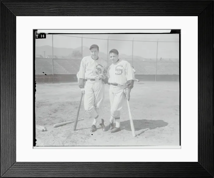 Framed Print : George Haas and Jimmy Dykes Posing on the Field Framed Print : George Haas and Jimmy Dykes Posing on the Field