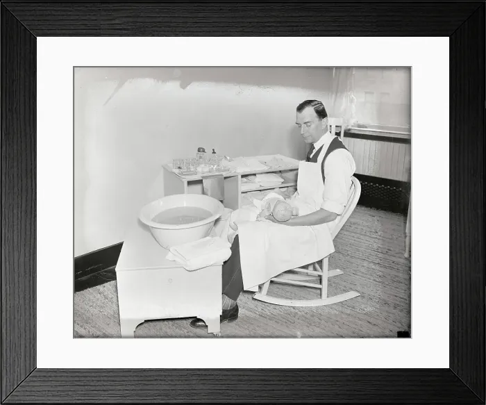 Framed Print : Father Holding Baby After Bath Framed Print : Father Holding Baby After Bath