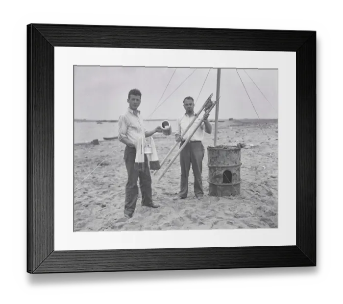 Framed Print : Interplanetary Society Employees Testing Rocket Equipment Framed Print : Interplanetary Society Employees Testing Rocket Equipment