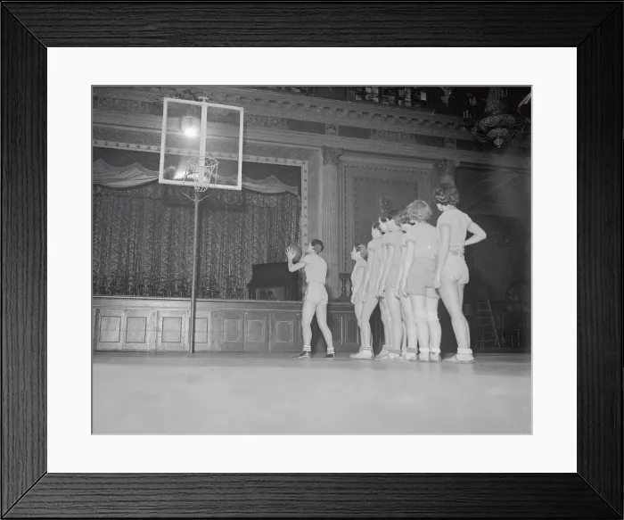 Framed Print : Mildred Didrickson Standing in Basketball Practice Line Framed Print : Mildred Didrickson Standing in Basketball Practice Line