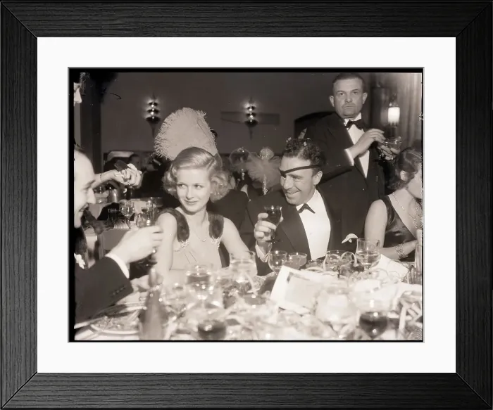 Framed Print : Joan Bennett and Raoul Walsh at Party Framed Print : Joan Bennett and Raoul Walsh at Party