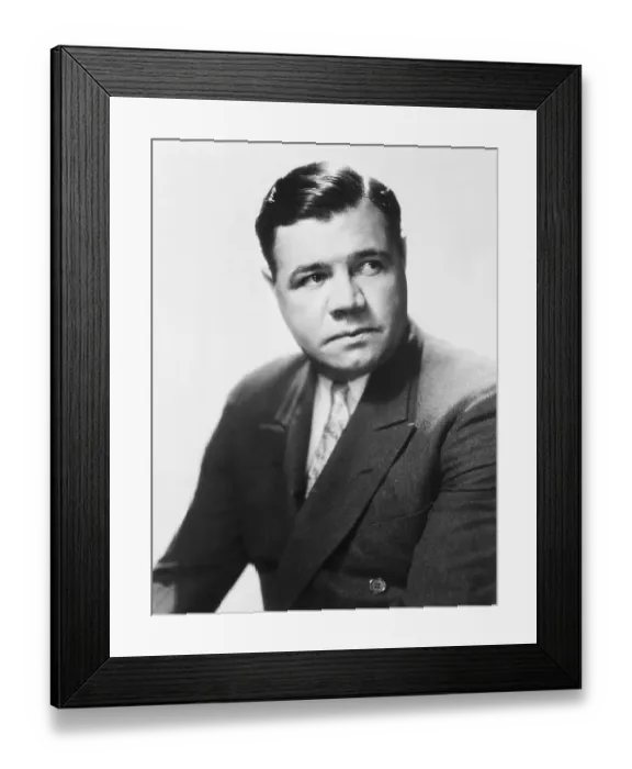 Framed Print : Portrait of Famous American Baseball Player Babe Ruth Framed Print : Portrait of Famous American Baseball Player Babe Ruth