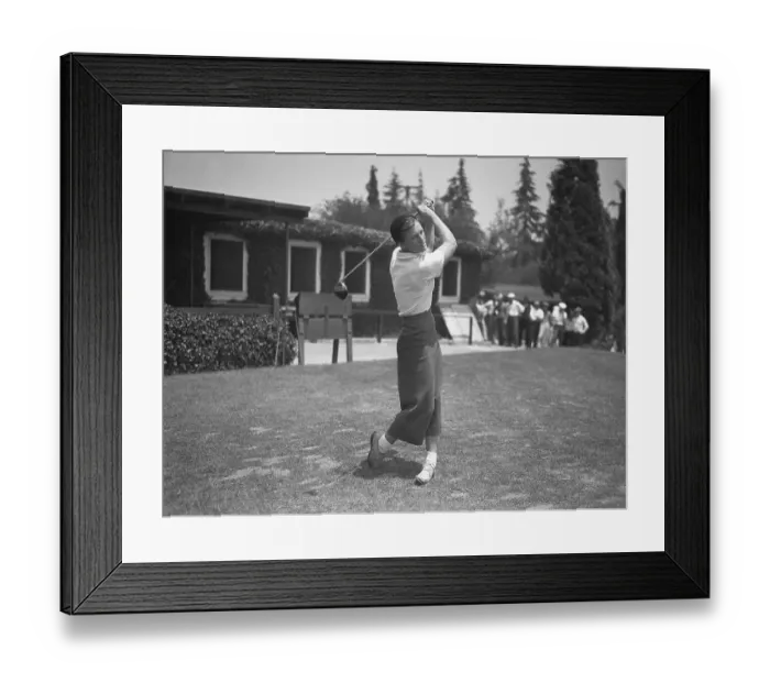 Framed Print : Babe Didrikson Swinging Golf Club Framed Print : Babe Didrikson Swinging Golf Club