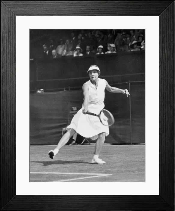 Framed Print : Miss Helen Willis Moody in Tennis Action