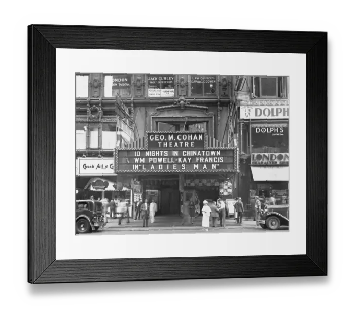 Framed Print : George M. Cohen Theater in New York City Framed Print : George M. Cohen Theater in New York City