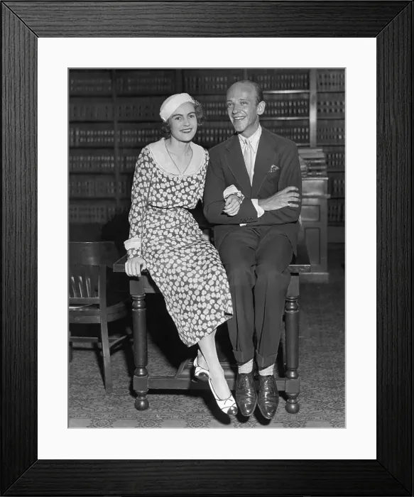 Framed Print : Fred Astaire and Wife Seated After Wedding Framed Print : Fred Astaire and Wife Seated After Wedding