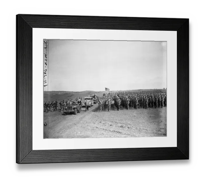 Framed Print : FDR Greeting Troops in North Africa Framed Print : FDR Greeting Troops in North Africa