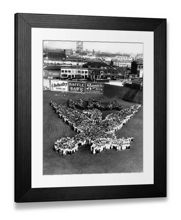 Framed Print : Children Forming New Deal Emblem Framed Print : Children Forming New Deal Emblem