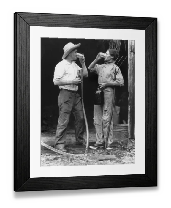 Framed Print : Farmers Drinking Beer