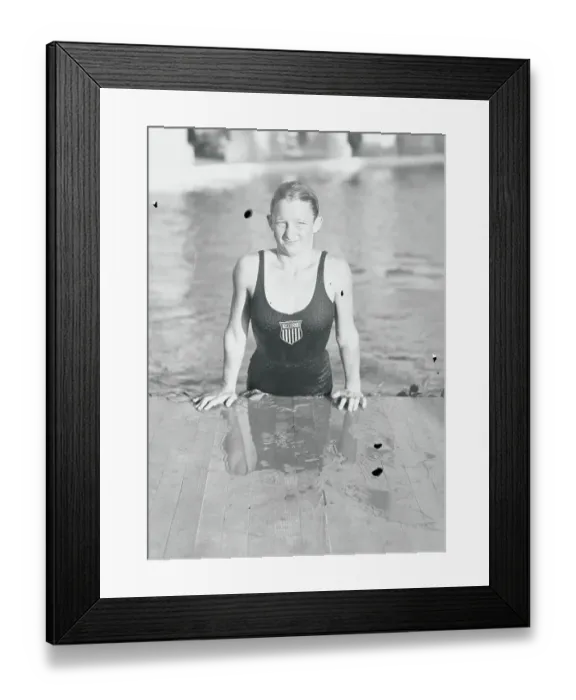Framed Print : Katherine Rawls Exiting Swimming Pool After Breaking Word Record Framed Print : Katherine Rawls Exiting Swimming Pool After Breaking Word Record